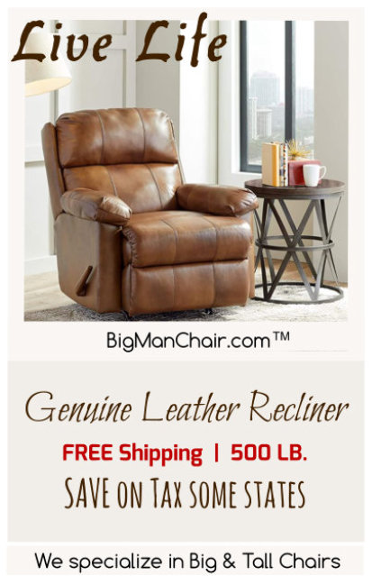 Genuine Leather Recliner | Big Man Chair