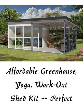 Affordable Greenhouse, Yoga, Work-Out  Shed Kit -- Perfect