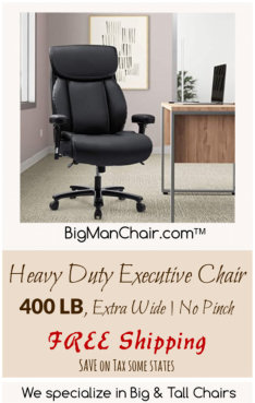 Heavy duty executive chair, high back, big & tall, 400 lb, 500 lb