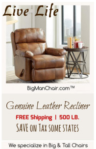 Genuine Leather Recliner | Big Man Chair
