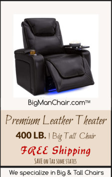 400 LB. Leather Theater Recliner | Big Man Chair
